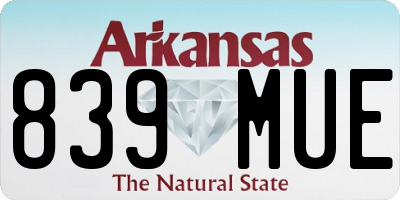 AR license plate 839MUE