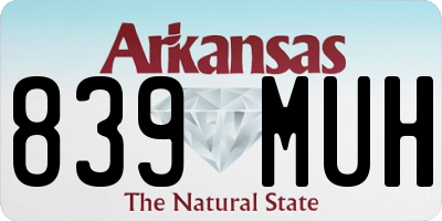 AR license plate 839MUH