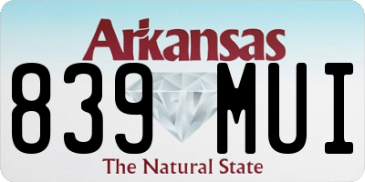 AR license plate 839MUI