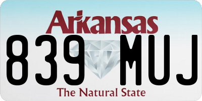 AR license plate 839MUJ