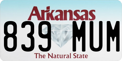 AR license plate 839MUM