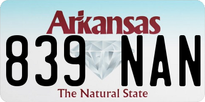 AR license plate 839NAN