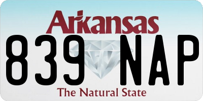 AR license plate 839NAP