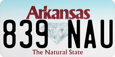 AR license plate 839NAU