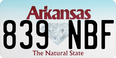 AR license plate 839NBF