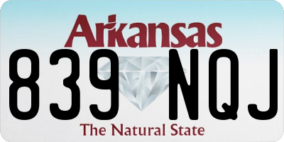 AR license plate 839NQJ