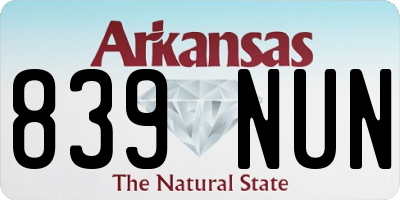AR license plate 839NUN