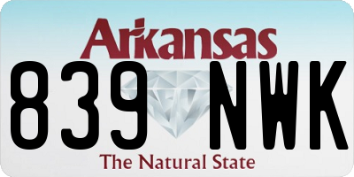 AR license plate 839NWK