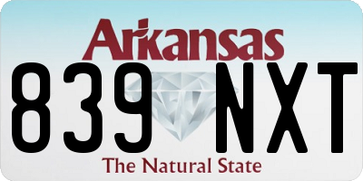 AR license plate 839NXT