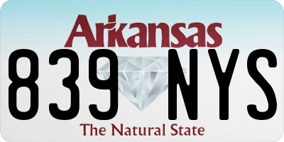AR license plate 839NYS