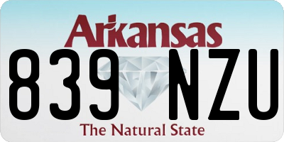 AR license plate 839NZU
