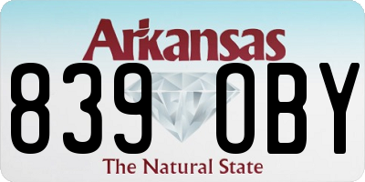 AR license plate 839OBY