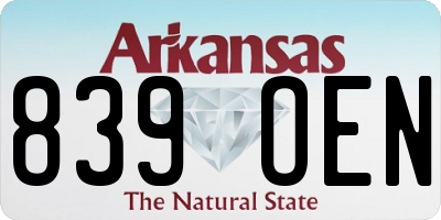 AR license plate 839OEN
