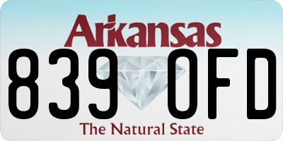 AR license plate 839OFD