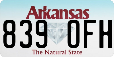 AR license plate 839OFH