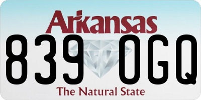 AR license plate 839OGQ