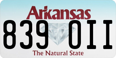 AR license plate 839OII