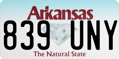 AR license plate 839UNY