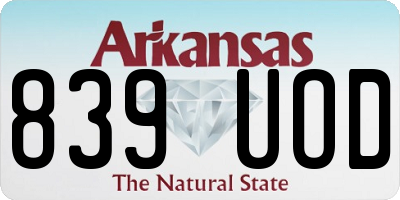 AR license plate 839UOD