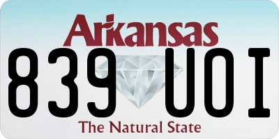 AR license plate 839UOI