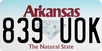 AR license plate 839UOK