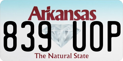 AR license plate 839UOP