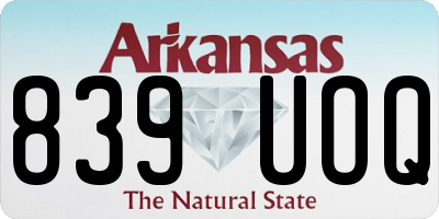AR license plate 839UOQ