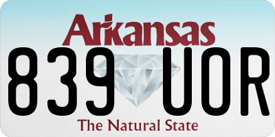 AR license plate 839UOR
