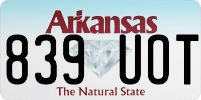 AR license plate 839UOT