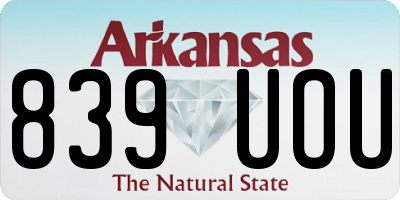AR license plate 839UOU