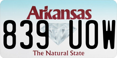 AR license plate 839UOW