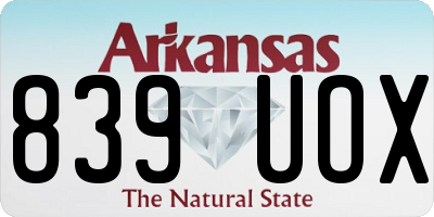 AR license plate 839UOX