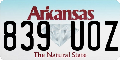 AR license plate 839UOZ