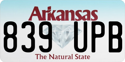 AR license plate 839UPB