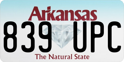 AR license plate 839UPC