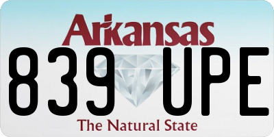 AR license plate 839UPE
