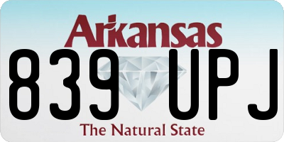 AR license plate 839UPJ