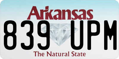 AR license plate 839UPM