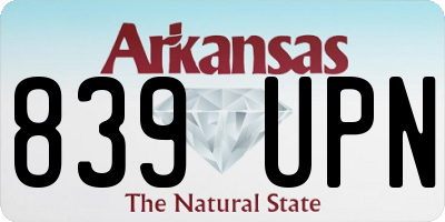 AR license plate 839UPN