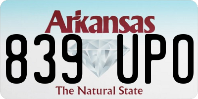 AR license plate 839UPO