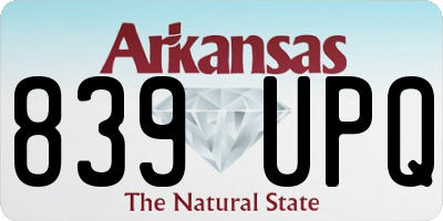 AR license plate 839UPQ