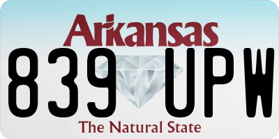 AR license plate 839UPW
