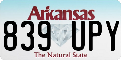 AR license plate 839UPY