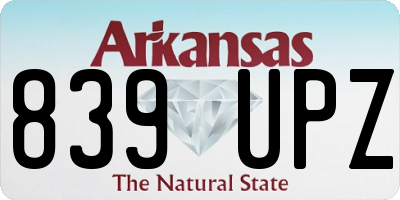 AR license plate 839UPZ