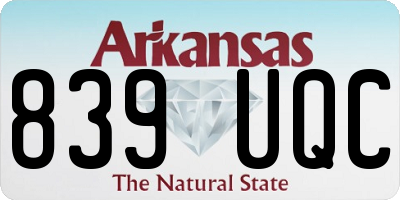 AR license plate 839UQC