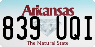AR license plate 839UQI