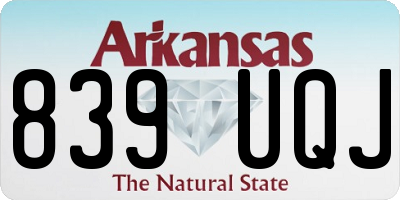 AR license plate 839UQJ