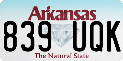AR license plate 839UQK