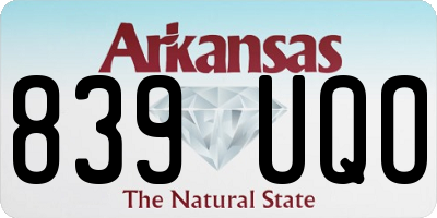 AR license plate 839UQO
