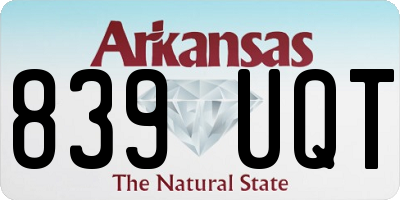 AR license plate 839UQT